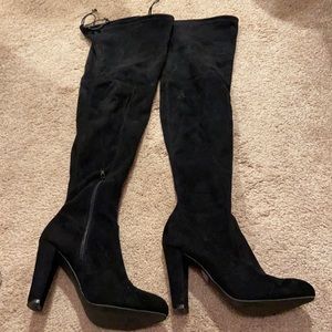 Over the knee Black Suede Boots